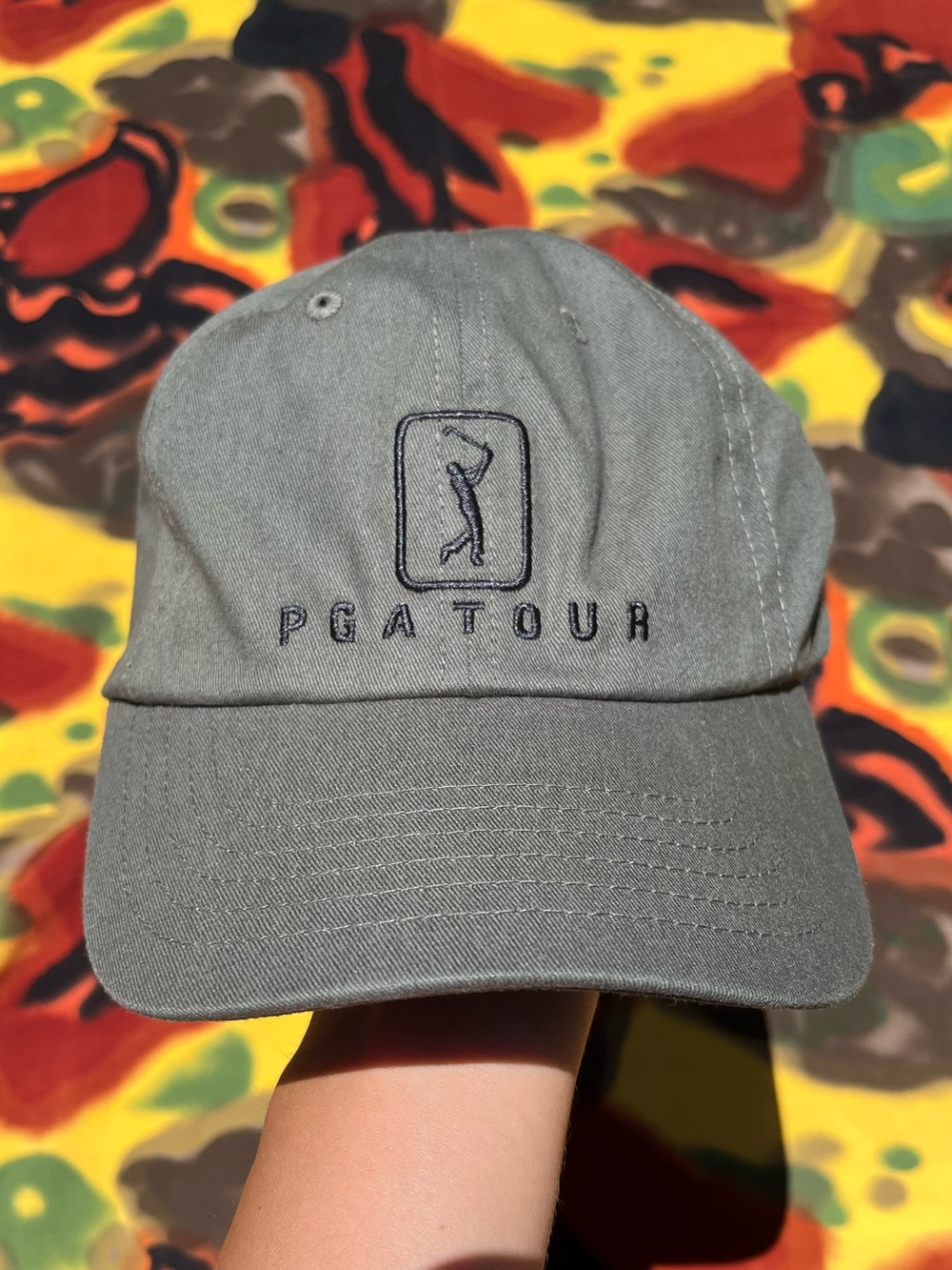 PGA Golf Navy Green Golf Hat